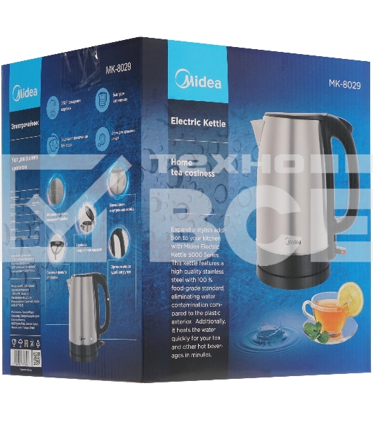 Чайник электрический Midea MK-8029 1.7 л, 2200 Вт
