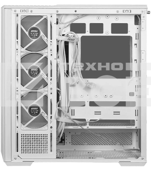 Компьютерный корпус MSI MAG PANO 130R PZ White 2xUSB 3.2 Gen 1, 1xUSB 3.2 Gen2 Type-C, 3x120мм ARGB Reverse Blade Fan, 1x120мм ARGB Fan, 1 to 3 Fan PWM Splitter, Tempered Glass Window