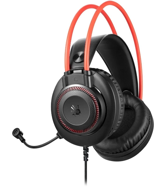 Гарнитура Bloody G200 чёрный-красный, проводная, 3.5 мм, подсветка