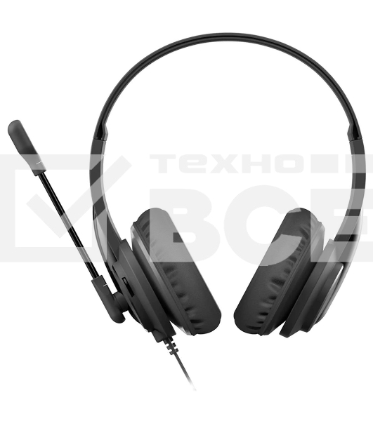 Гарнитура проводная с микрофоном A4Tech HU-10 черный 2м накладные USB оголовье