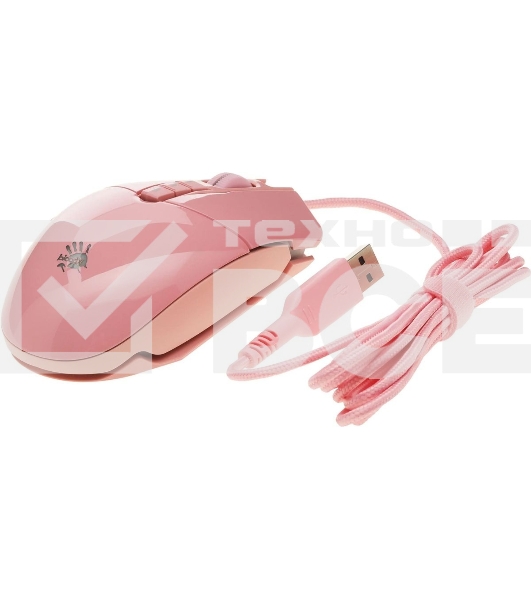 Мышь проводная A4Tech Bloody P91s розовый, 8000 dpi, USB, кнопки - 8