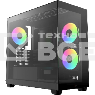 Корпус Ocypus Gamma C52 BK ARGB, Mini-Tower, чёрный, 3 x 120 мм