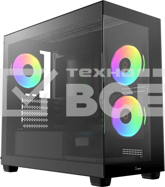 Корпус Ocypus Gamma C52 BK ARGB, Mini-Tower, чёрный, 3 x 120 мм