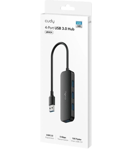 USB-концентратор CUDY UH40A, USB-A, USB 3.0, USB
