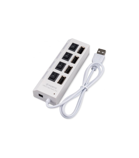 USB-концентратор Gembird UHB-243-ADW, USB 2.0, 4хUSB, USB или внешний адаптер питания