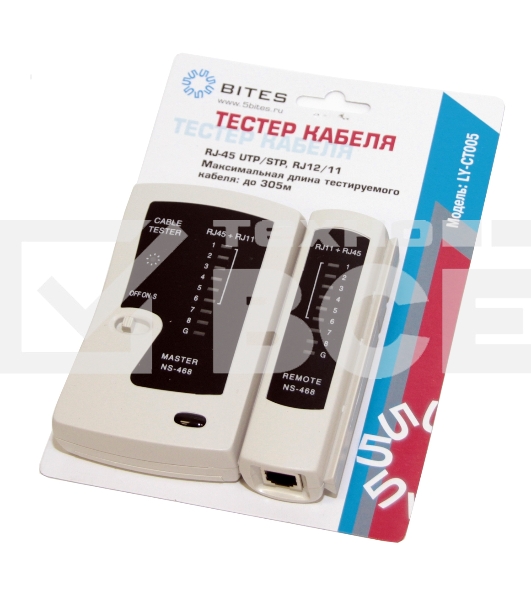Тестер кабеля 5bites LY-CT005 для UTP/STP RJ45, RJ11/12