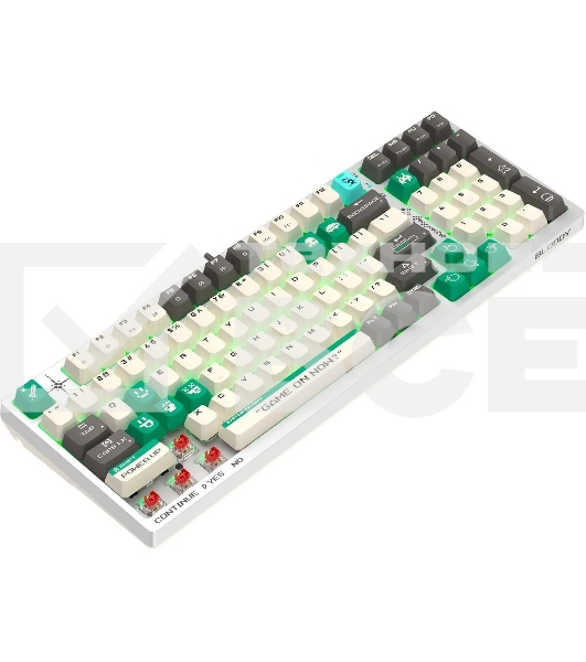 Клавиатура A4Tech Bloody S98 Pixels Green проводная USB белый/бежевый