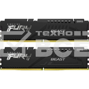 Оперативная память Kingston Fury Beast, DDR5, 16GB (2x8GB), 6000MHz, CL30, с радиаторами, черный