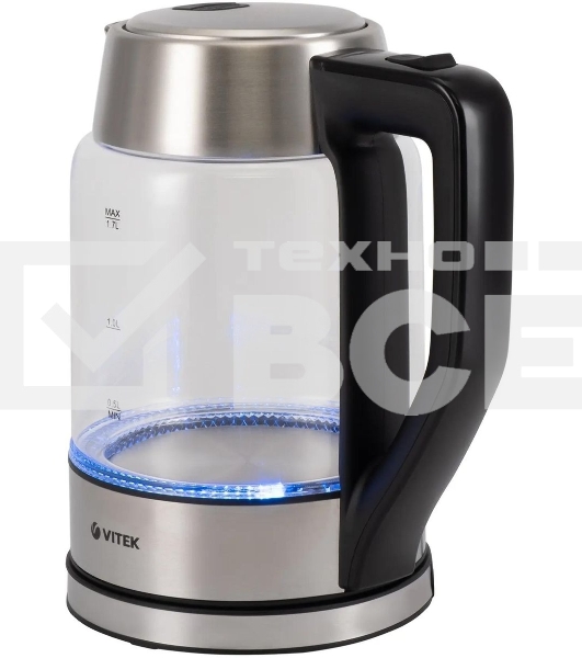 Чайник электрический Vitek VT-7043 1.7л. 2200Вт разноцветный корпус: стекло