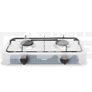 Плита настольная газовая Centek CT-1524 (белый), 2 конфорки, сменная форсунка баллон/магистраль