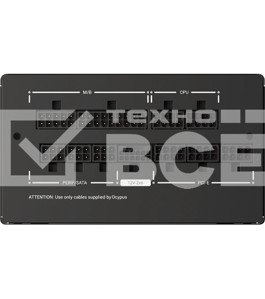 Блок питания 750W Ocypus Iota P750 (ATX, 80 PLUS Gold, APFC, 20+4 pin, 120мм fan, PCI-E 6+2Px3, 8xSATA) (Iota-P750-G1FFBK024X-EU)