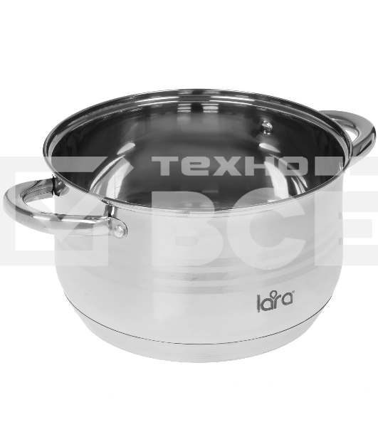 Кастрюля LARA LR02-583 SONATA 24x14,5 см, 6.5 л, нержавеющая сталь, индукция, с крышкой