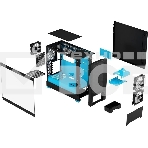 Компьютерный корпус без блока питания Fractal Design Pop Air RGb Cyan Core TG Clear Tint, Midi-Tower, 3x120мм RGb, 2xUSB-A 3.2 ATX, mATX, mITX черный/циан, фото2