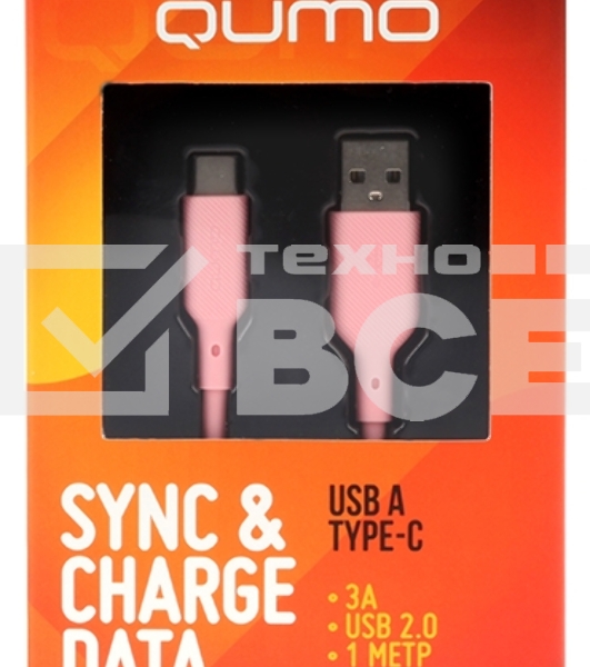 Кабель USB-A to Type-C, silica gel, 1м, 3A, 18W (pink)