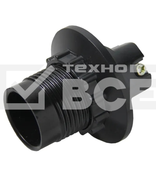 Патрон карболитовый с кольцом Е14 черный без наклейки EKF LHC-E14-r