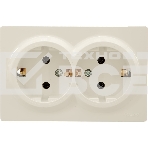 Розетка 2-м ОП LETO с заземл. закрытый корпус ПБТ крем LEZARD 752-0300-127B, фото 1