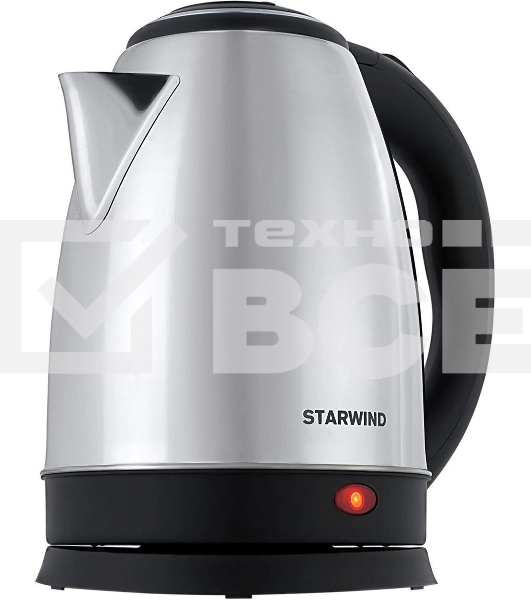 Чайник электрический Starwind SKS1771 1.8 л, 1700 Вт, серебристый/черный корпус: металл/пластик