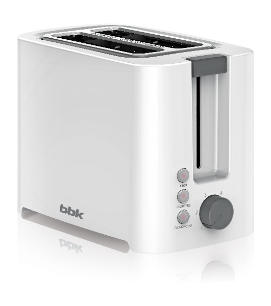 Тостер BBK TR81M белый, 800 Вт, 2 слота