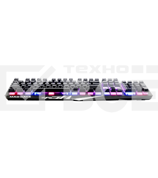 Mad Catz  S.T.R.I.K.E. 2  [БЕЗ РУССКОЙ РАСКЛАДКИ]  ENGLISH KEYBOARD LETTERS ONLY Игровая клавиатура чёрная (мембрана, RGB подсветка, аллюминиевая рама, USB)