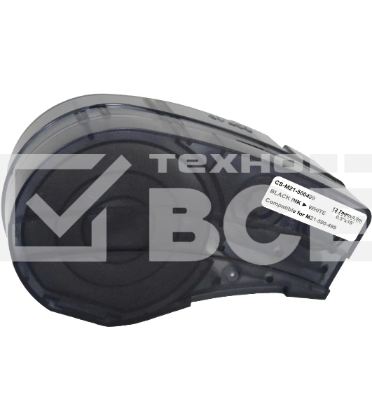 Картридж ленточный Cactus CS-M21-500499 черный шрифт, белый фон (12.7 мм, 4.9 м) для Brady BMP21-PLUS, BMP21-LAB
