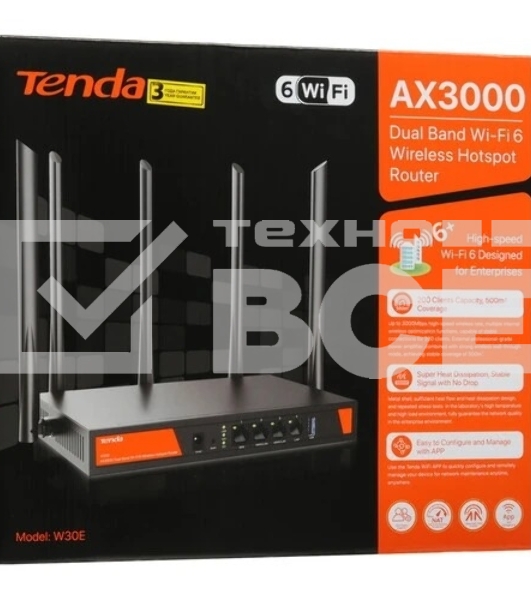 Маршрутизатор Wi-Fi TENDA 3000MBPS W30E