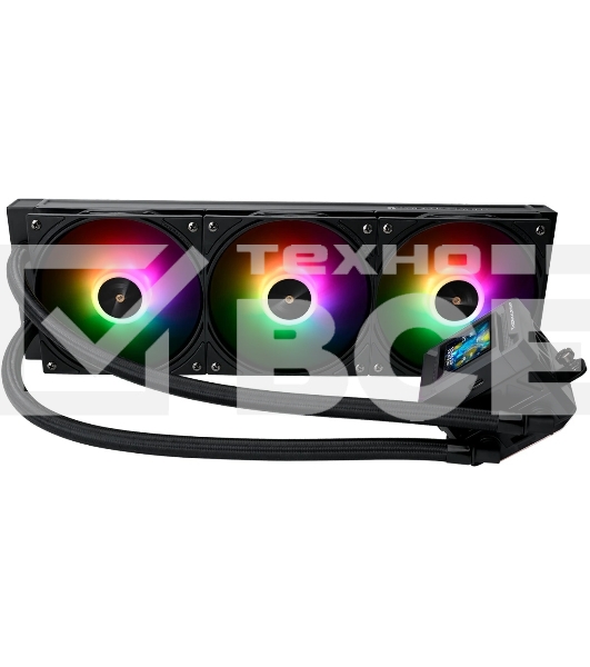 Водяное охлаждение для процессора Thermalright Frozen Warframe SE 360 ARGB Black (360mm, LED temp., Black, ARGB/ Fans: 3x120mm, 70.84CFM, 29.8dBA, 2000RPM/ Pump height 59mm, Rad thickness 27mm/ S: 1851, 1700, 1200, 115X, AM5, AM4)