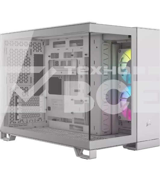 Компьютерный корпус без блока питания Case Corsair iCUE LINK 2500X RGb, Midi-Tower, TG, 2x120мм RGb, 2xUSB-A 3.2, 1xUSB 3.2 Type-C, mATX, mITX белый