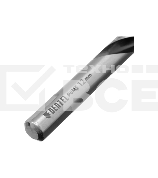 Сверло спиральное по металлу Denzel 12 x 151мм, Р6М5, Golden Tip, многогранная заточка