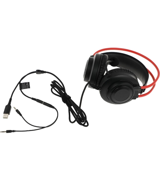 Гарнитура Bloody G200 чёрный-красный, проводная, 3.5 мм, подсветка