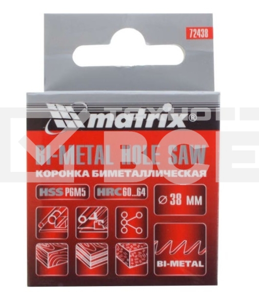 Коронка Matrix BIMETAL, 38 мм