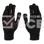 Перчатки трикотажные Сибртех акрил, усиленные, ПВХ-гель Протектор, черный, 10 класс, фото 1