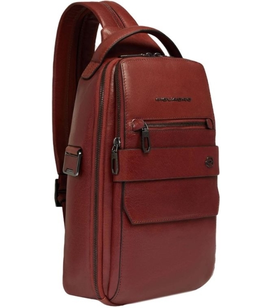 Рюкзак слинг мужской Piquadro Solm CA7028S141/CU табачный кожа