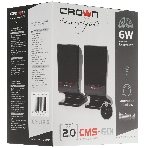 Колонки Crown CMS-601 чёрный, 2.0, 6 Вт, AUX, фото2
