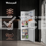 Холодильник Weissgauff WRK 2000 Total NoFrost Inverter черный стекло двухкамерный 240/95л морозилка снизу, фото7