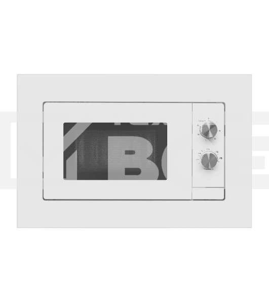 Микроволновая печь встраиваемая Maunfeld JBMO725WH01 белый, 20 л, 700 Вт, переключатели - поворотный механизм