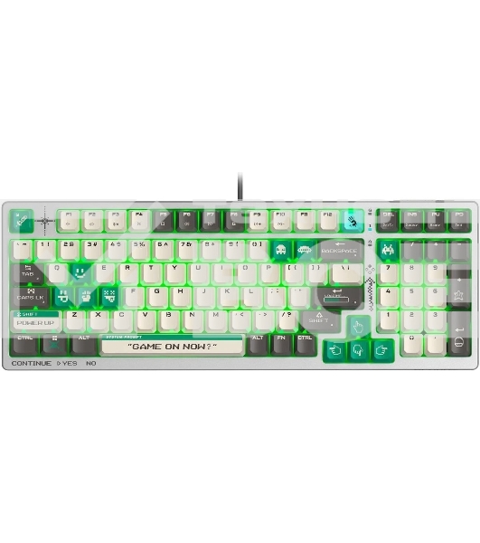Клавиатура A4Tech Bloody S98 Pixels Green проводная USB белый/бежевый