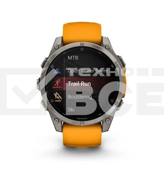 Смарт-часы Garmin Fenix 8 AMOLED Sapphire титановый серый, оранжевый 47мм