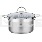 Кастрюля Maunfeld GERDA MCS44S07 из нержавеющей стали со стеклянной крышкой, 22 см, 4,4 л., фото 1