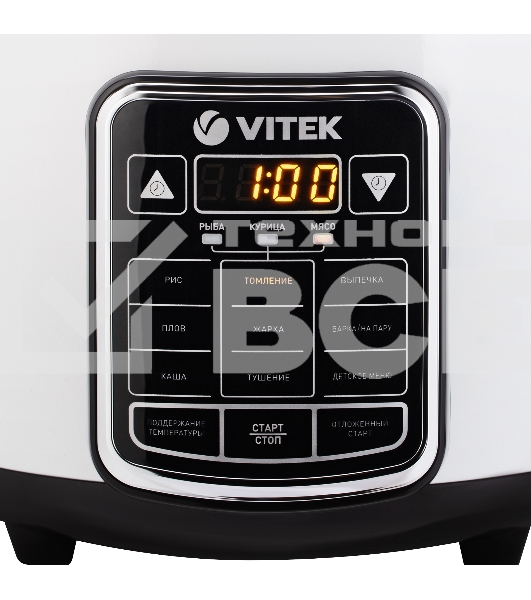 Мультиварка Vitek VT-4284 белый/черный, 4 л, 700 Вт, управление - сенсор, программ - 9