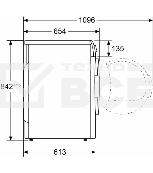 Сушильная машина Bosch WTH83V0LSN кл.энер.:A++ макс.загр.:8кг белый