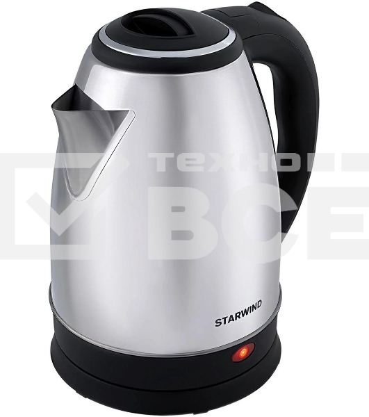 Чайник электрический Starwind SKS1771 1.8 л, 1700 Вт, серебристый/черный корпус: металл/пластик