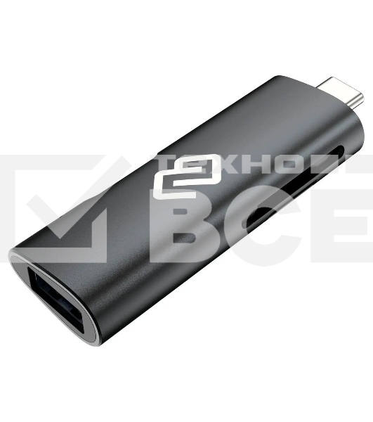 Кард-ридер Digma CR-СU2522-G/серый/SD/TF/micro-SD/micro-SDXC/miсro-SDHC/USB 2.0/USB Type-C/алюминий