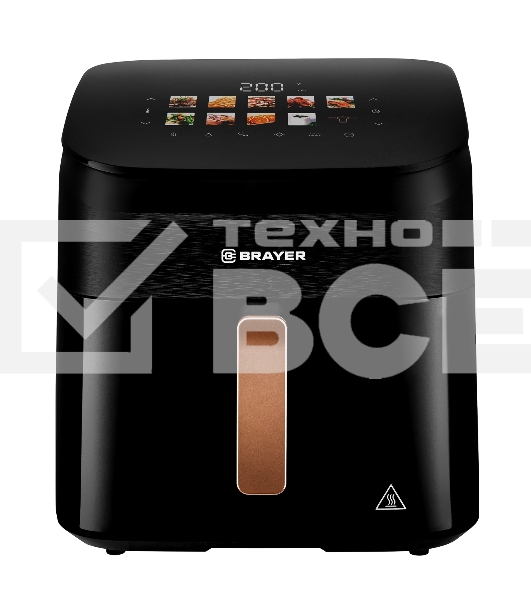 Аэрогриль Brayer BR2057 черный, 2200 Вт, 8.5 л, сенсор, 10 программ
