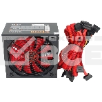 Блок питания Ginzzu PC800 Red, 800Вт, 80 PLUS, 140мм, черный / красный, фото2