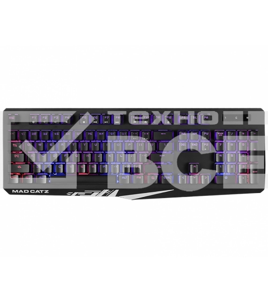 Mad Catz  S.T.R.I.K.E. 2  [БЕЗ РУССКОЙ РАСКЛАДКИ]  ENGLISH KEYBOARD LETTERS ONLY Игровая клавиатура чёрная (мембрана, RGB подсветка, аллюминиевая рама, USB)