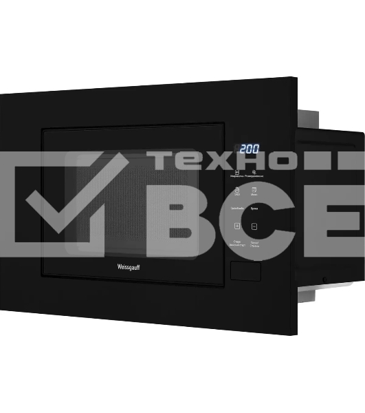 Микроволновая печь встраиваемая Weissgauff HMT-206 Compact Grill черный, 20 л, 700 Вт, переключатели - сенсор