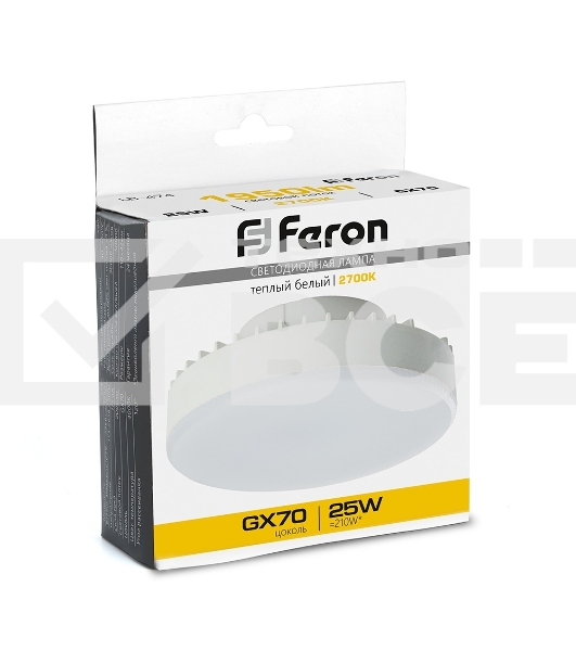 Лампа светодиодная FERON LB-474 LED 25вт GX70 теплый таблетка