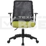 Кресло компьютерное Cactus CS-MC222-BKGN черный, сиденье салатовый, сетка/ткань, низк.спин. крестов. пластик, пластик черный, фото2