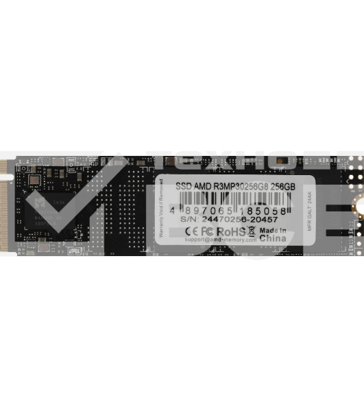 Накопитель SSD AMD Radeon R3MP30256G8, 256Gb, PCIe 3.0 x4, M.2 2280, NVMe, R/W 2000/1300