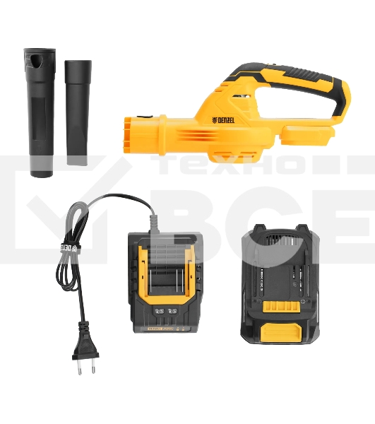 Воздуходувка аккумуляторная Denzel AB-500, 60 м/с, 500 м3/ч, Li-Ion, 20 В